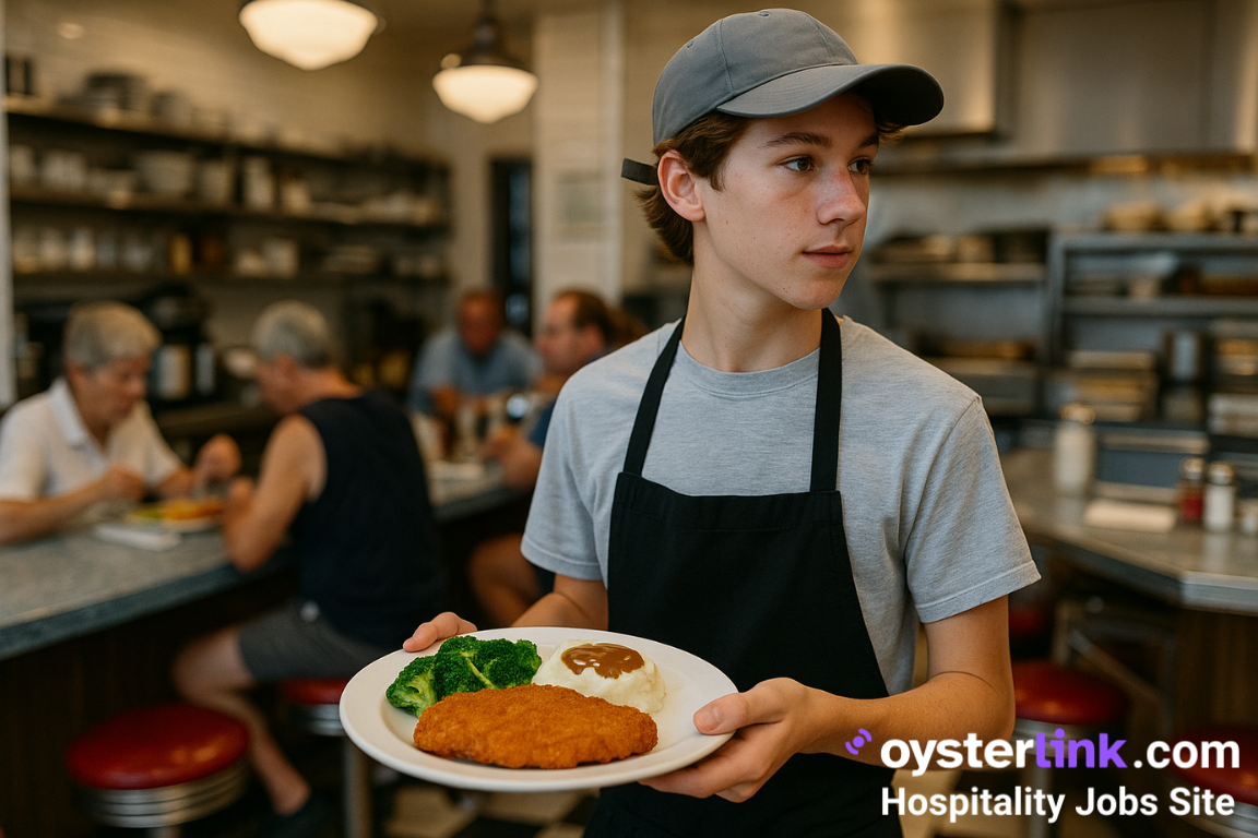 food runner carrying plate